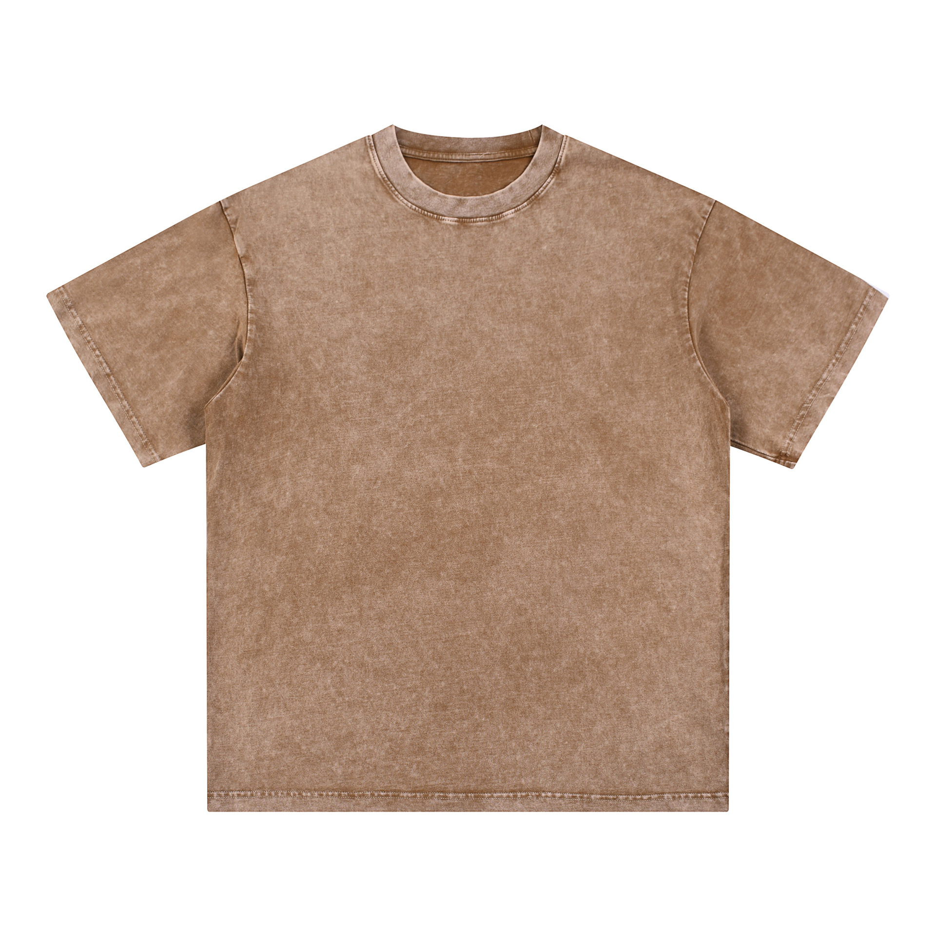 Transfronterizo europeo y americano pesado copo de nieve frito algodón retro lavado y viejo OVERSIZE camiseta de manga corta personalizada de marca de moda de bricolaje