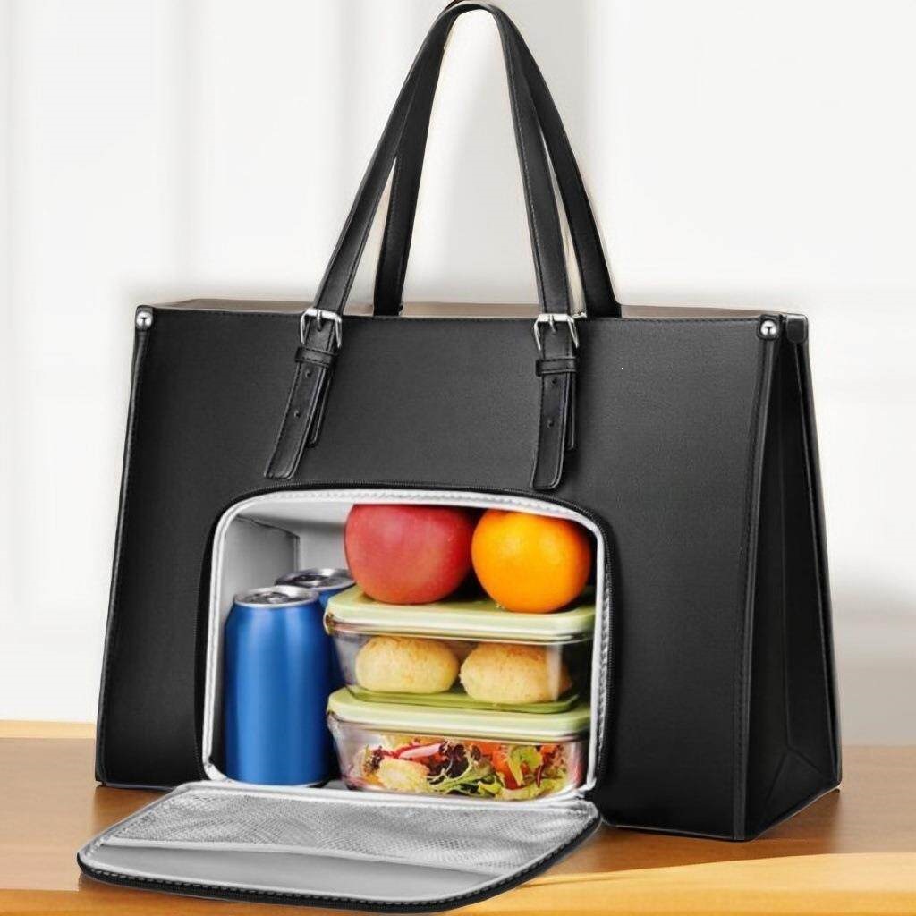 New Style Laptop Tote Bag with Insulated Lunch Compartment, Oxford Cloth, Portable Briefcase for Office Workers