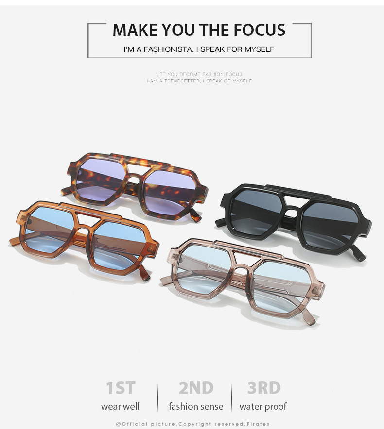 2023 Cross-Border PC Double Beam Sunglasses 3