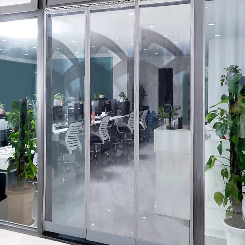 Commercial office PVC transparent glass partition curtain magnet self-priming air conditioning soft door curtain company windshield anti-air conditioning