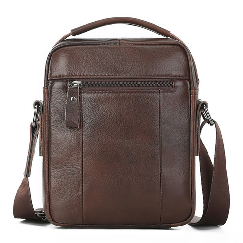 First layer cowhide shoulder bag men's cowhide crossbody bag casual vertical business men's bag fashion trend cross-border wholesale