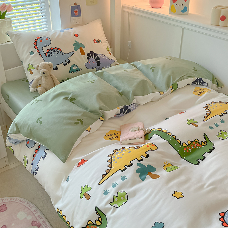 Juego de cama de dormitorio de estudiantes fresco de algodón de tres piezas 2024 nuevo juego de cuatro piezas de sábanas de algodón puro