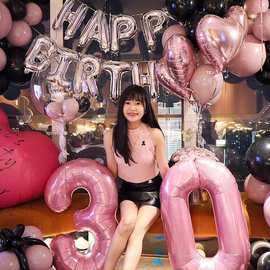 男生女孩生日场景布置装饰快乐惊喜派对背景墙气球18岁仪式感道具