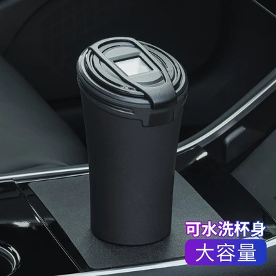 Car ashtray Multifunctional with Lid Anti-Drop Ashtray - ze-45-solar-ashtray-with-light