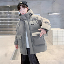 男童冬季羽绒服2025新款冬装男孩加厚大童炸街痞帅儿童中长款外套