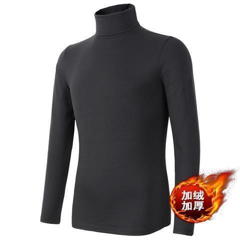 2026 Men's Half Turtleneck Long-Sleeved T-Shirt with Bottoming Shirt Pure Color Autumn Clothing Thermal Intimates Fleece-Lined Clothing