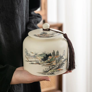 陶瓷茶叶密封罐储存罐装茶叶的罐子红茶绿茶白茶茶叶包装盒空礼盒