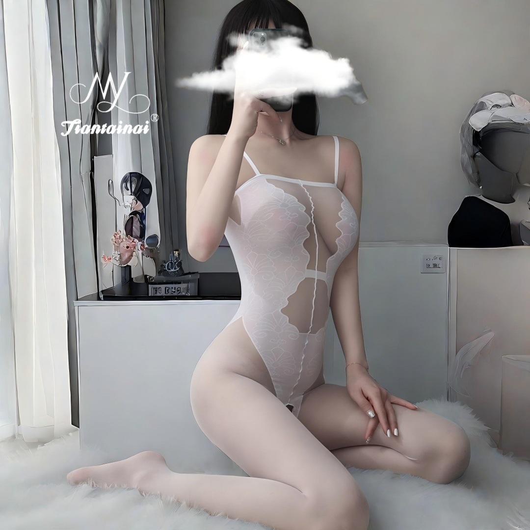 Sexy Lingerie For Women Strapless Jacquard Crotchless Bodysuit_voghion.com