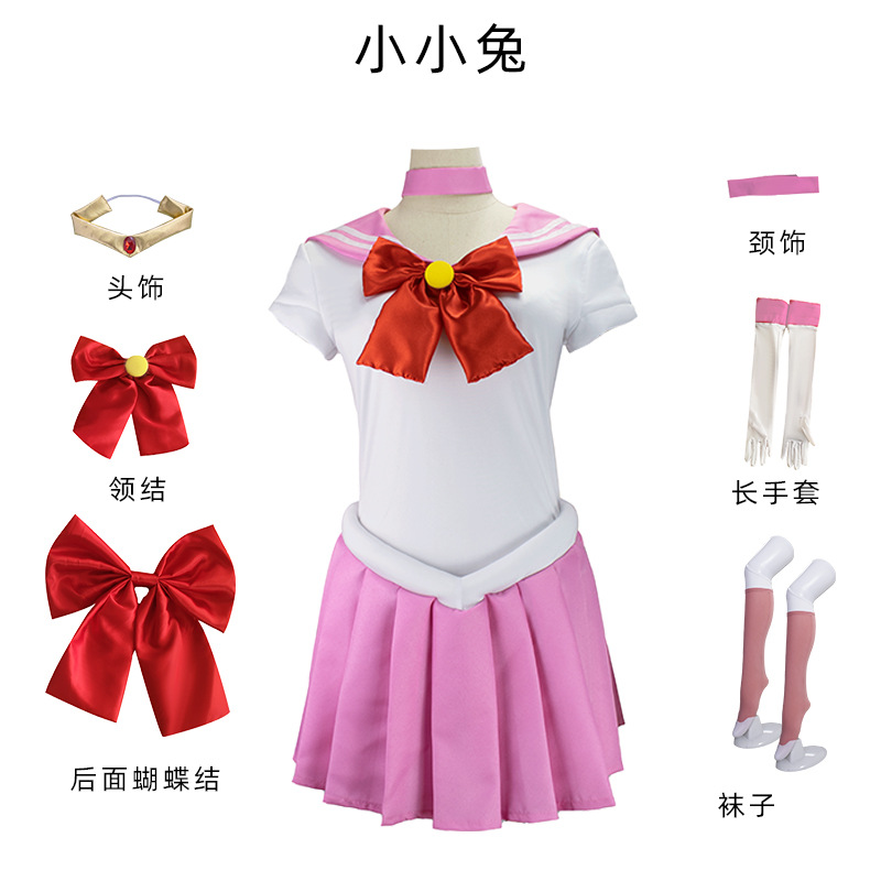 Luna de hielo de agua cos Sailor Moon cos Luna Hare 4 Generación marinero traje de Halloween niños jugar traje image 16