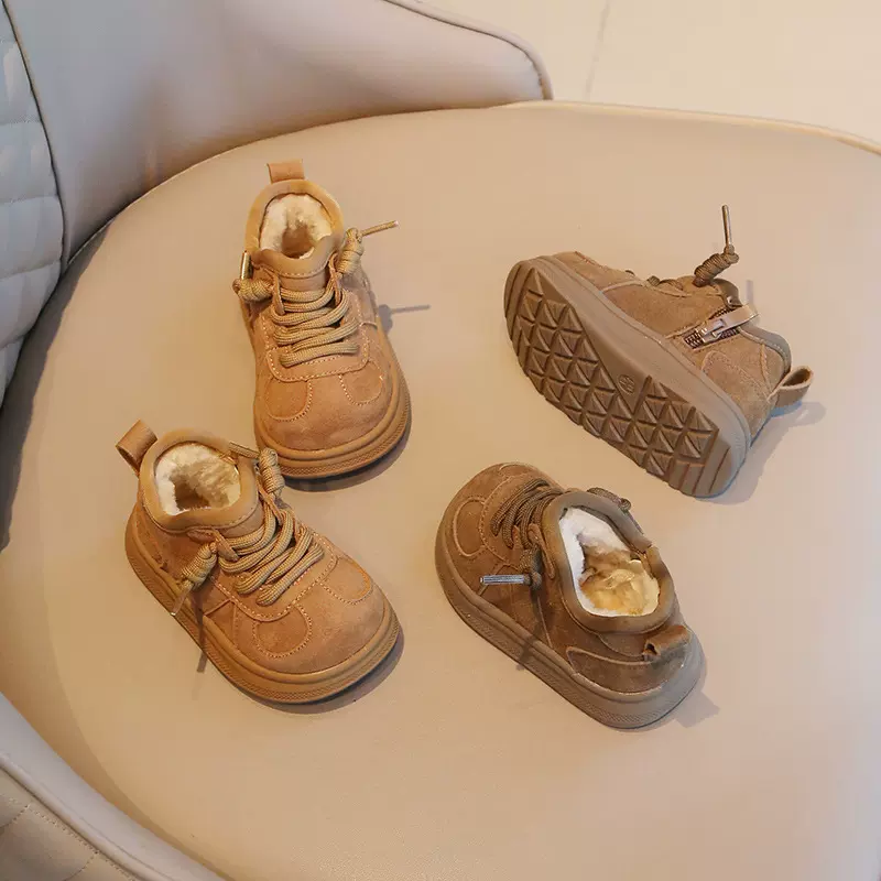 儿童加绒雪地靴2025冬季保暖加厚婴儿大棉鞋1-2--3岁男女童学步鞋