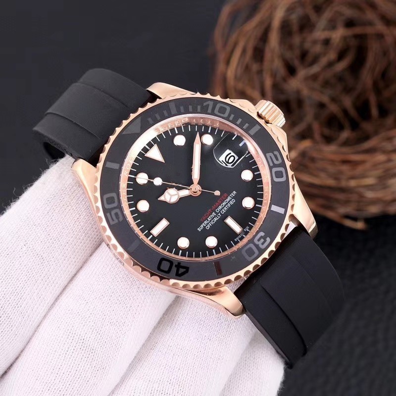 Laojiajin Yacht Fully Automatic Mechanical Watch Luminous Waterproof Rubber Strap Ceramic Ring Men's Watch Dropshipping