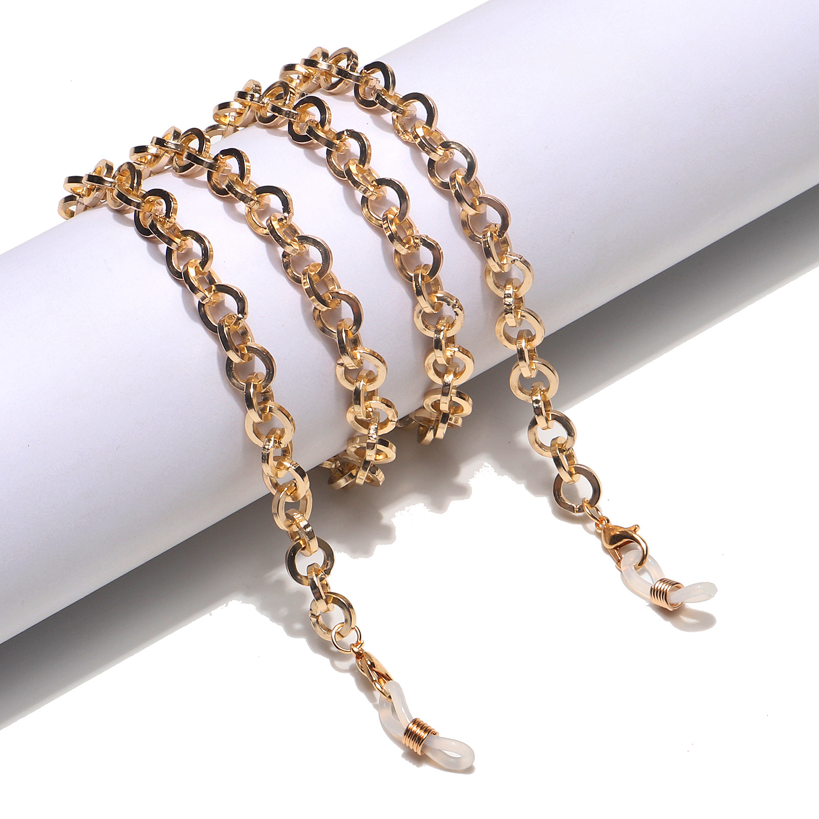 Simple Gold Round Thick Aluminum Chain Glasses Rope display picture 1