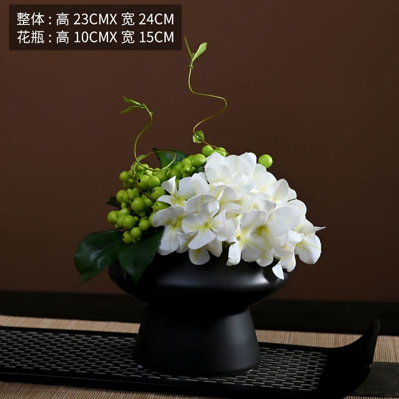 モダンでシンプルな花柄の幾何学的な花器ソフトデコレーションモデルルーム営業部商談テーブルアジサイ組み合わせディスプレイ|undefined
