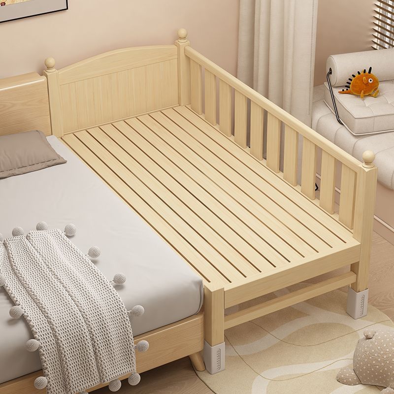 All Solid Wood Children's Spliced ​​Bed Crib with Wide Guardrails and Adjustable Height Boys and Girls Bed