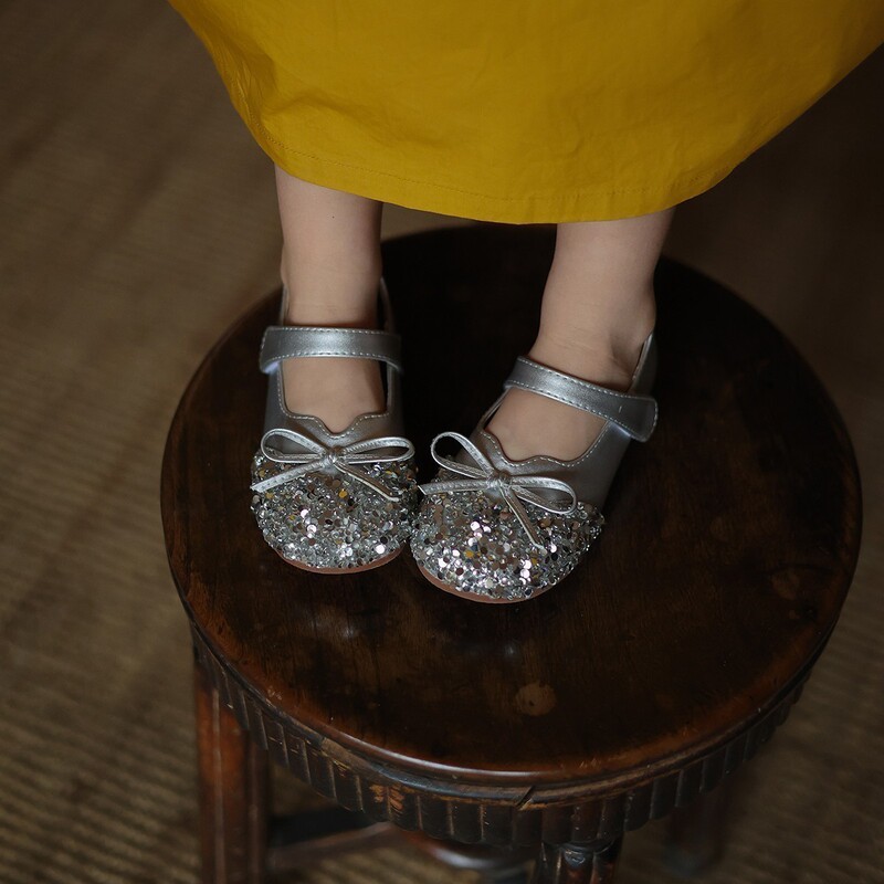 2025 Spring and Autumn New Baby Girl Princess Shoes Baby Soft Sole Toddler Shoes Girls Leather Shoes Children Shoes Crystal Shoes