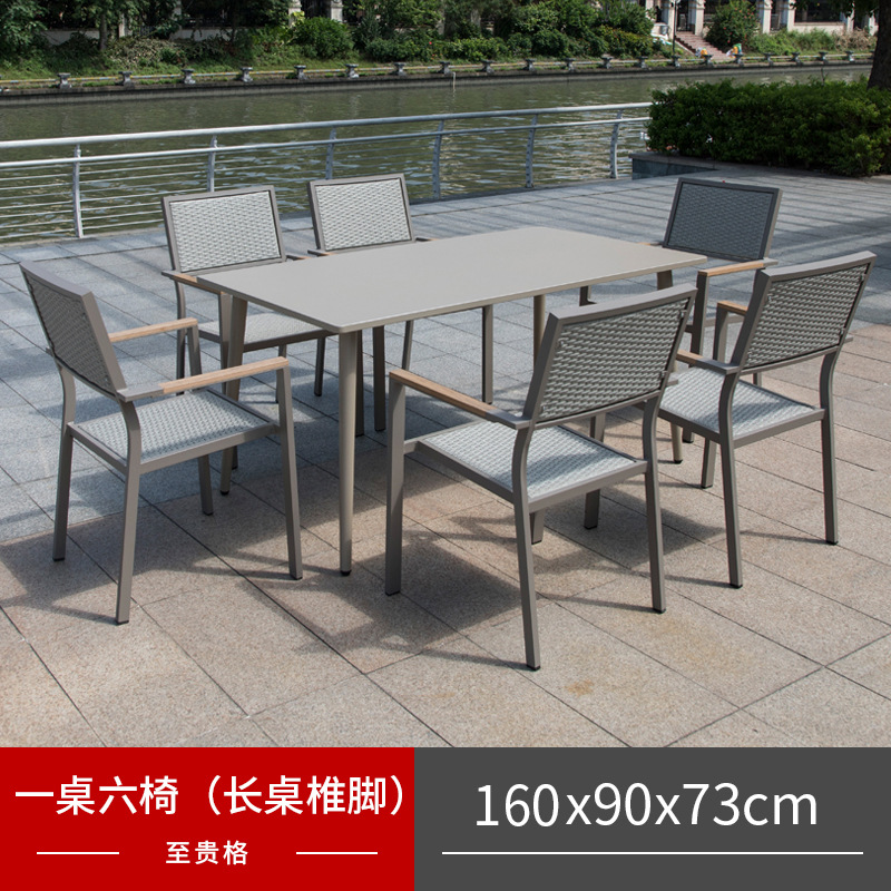 Ocio al aire libre mesa y silla patio Villa jardín al aire libre balcón Silla de ratán al aire libre cafetería decoración al aire libre combinación de muebles