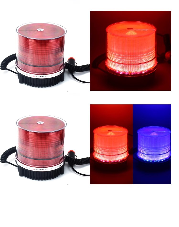 Solar Warning Light Car Signal Lamp Night Red Blue Flashing Strobe