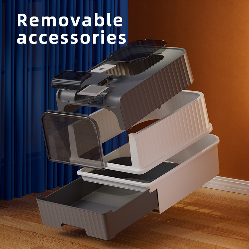 Caja de Arena para Gatos Completamente Cerrada, Popular, Grande, Anti-Salpicaduras, Tipo Cajón, Fácil de Limpiar, Suministros para Mascotas