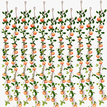 跨境万圣节仿真南瓜藤条仿真花植物家居装饰挂件拍摄道具假水果