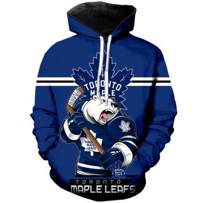 Cross-Border New Casual Baseball Uniform Rugby 3D Digital Print Pullover Winter Hooded Men's Sweatshirt