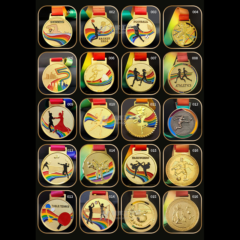 Medalla en stock al por mayor de metal pintura medalla conmemorativa personalizada actividad publicidad medalla pintura competencia medalla de oro