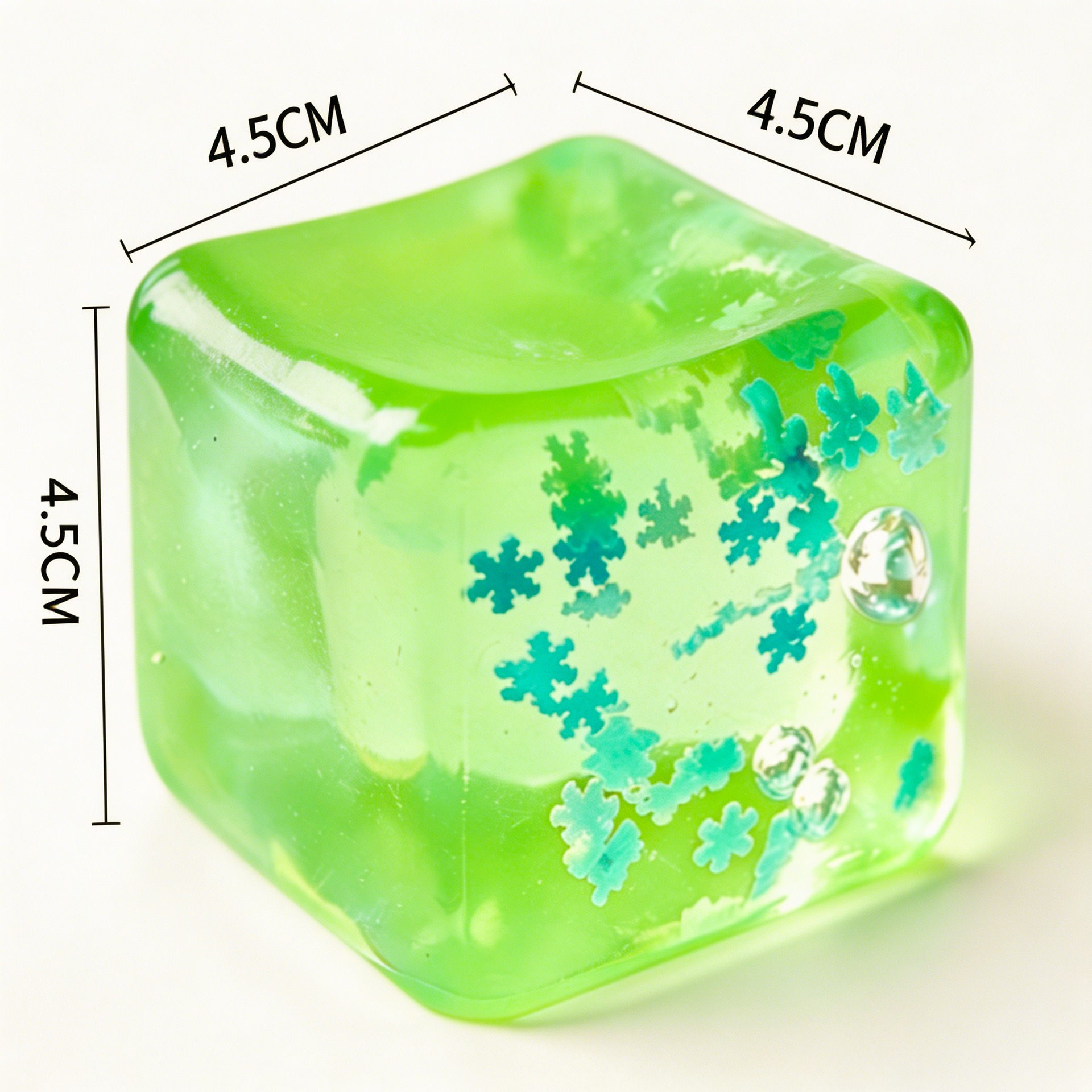 4.5cm snowflake ice cube green