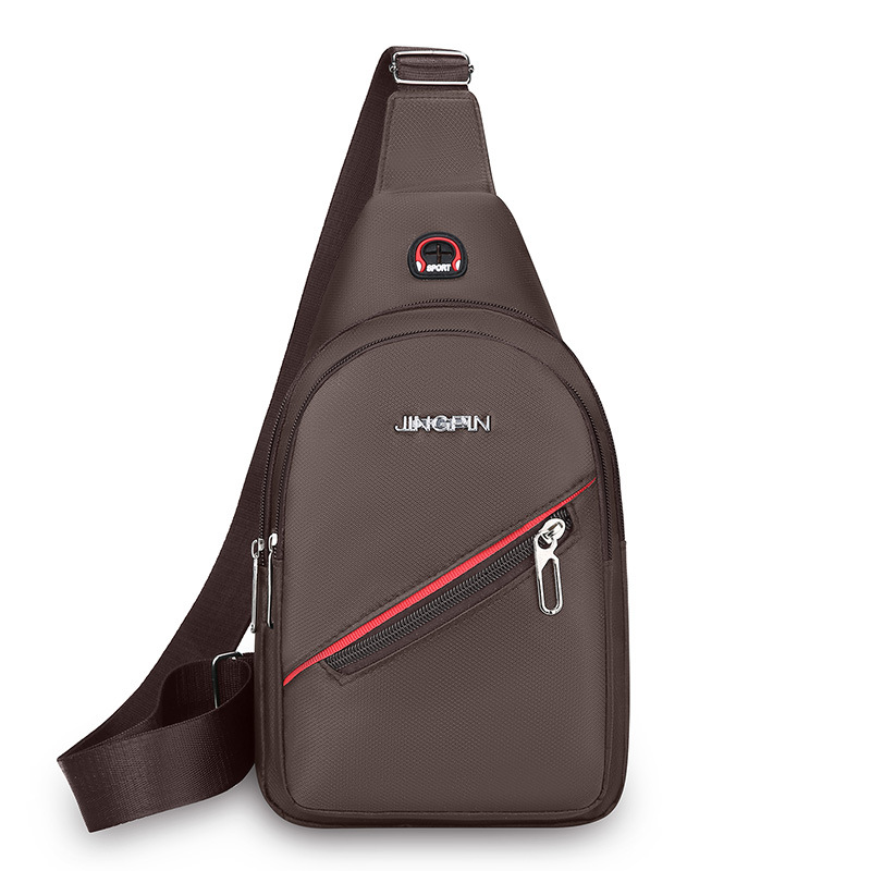 Bolsa de pecho casual coreana al por mayor mochila de tela Oxford moda mochila de hombre bolso con cremallera bolso de ocio negro