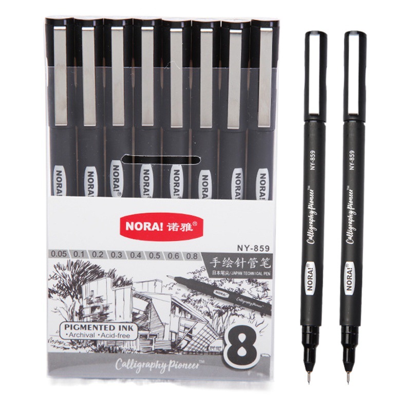 Noya Art Painting Needle Pen Set Round Barrel Professional Design Outlining Pen Office Writing Pen Signature Pen Wholesale