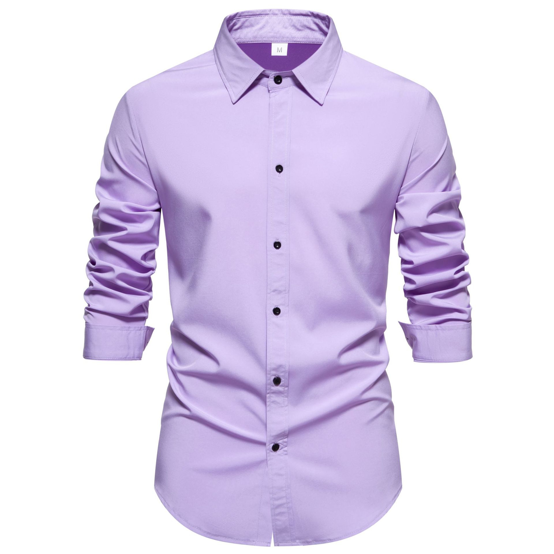 2024 primavera nuevos hombres camisa casual hombres eBay AliExpress color sólido hombres más tamaño camisa de manga larga hombres