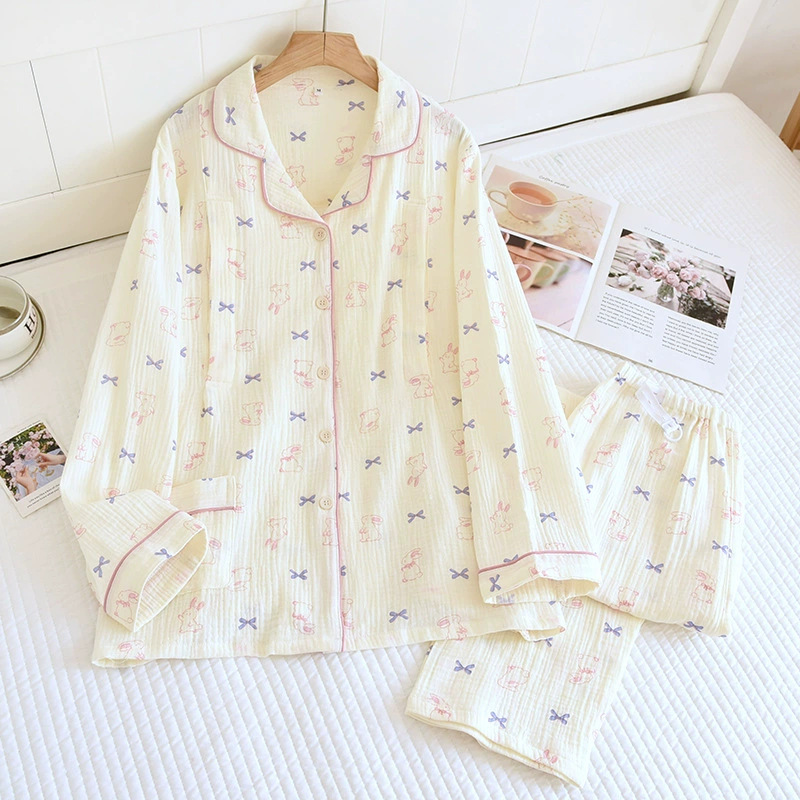 ZHY 크레이프 라펠 감금 의류-나비 토끼