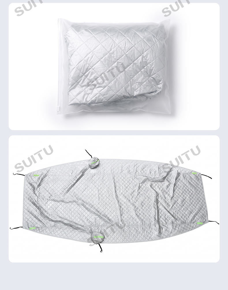 Car windshield snow cover, winter thickened frost and freeze protection, sunshade, and heat insulation half-car cover