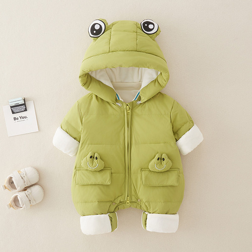 Infant winter clothes baby winter set down jacket onesie white goose down crawling suit newborn outdoor carrier clothing thickened