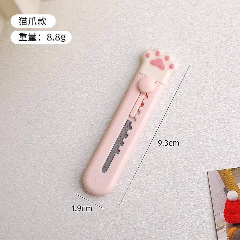 Cuchillo de dibujos animados creativo lindo dibujos animados cuchillo de corte de papel portátil cuchillo de cuentas de mano nube gato