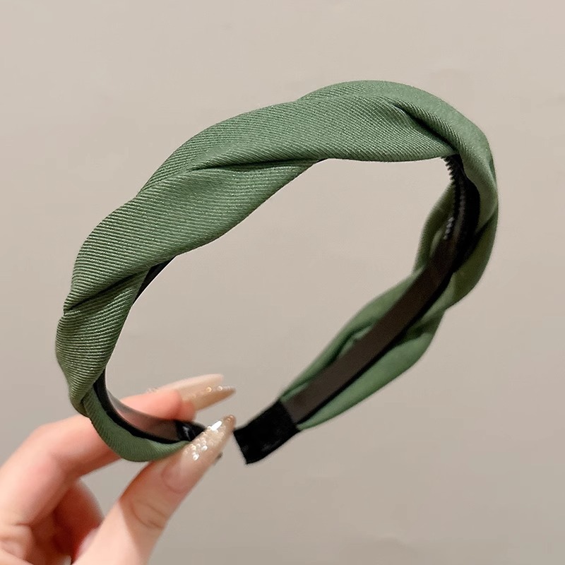 Cerebral alto trenzado banda de cabello mujer 2025 nuevo lavar la cara banda de cabeza dientes antideslizante presión tarjeta de cabello simple cabello tocado