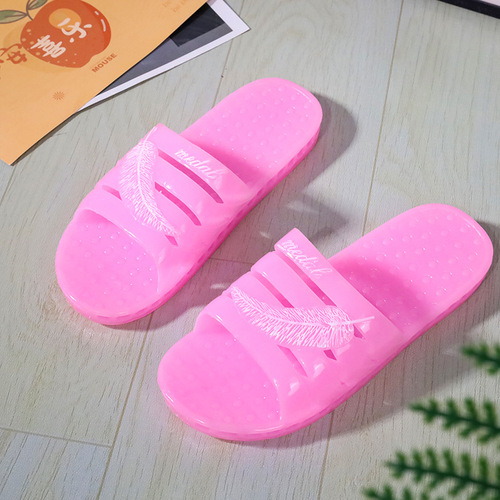 New jelly crystal slippers for men and women couples hollow flat bottom summer bathroom home use student sandals beach