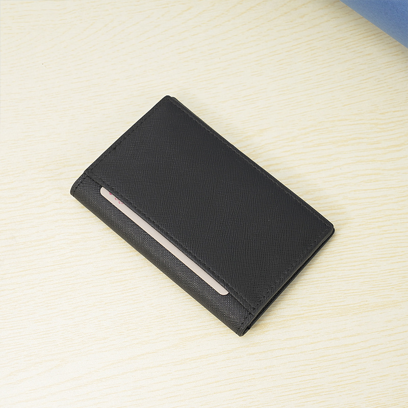 Tarjetero de Cuero Genuino Personalizado para Hombre, Tarjetero de Cuero Vacuno con Protección RFID Antimagnética, Tarjetero Ultrafino para Tarjetas Bancarias y de Crédito LO