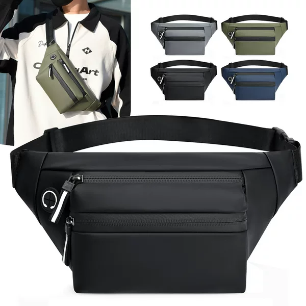 Cross-Border Fashion Export Outdoor Waist Bag Men's Crossbody Chest Bag Sports Trendy Shoulder Bag Wholesale Printable Logo