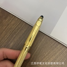 批发金属黄铜旋转雕花圆珠笔商务广告礼品中油笔印制LOGO圆珠笔
