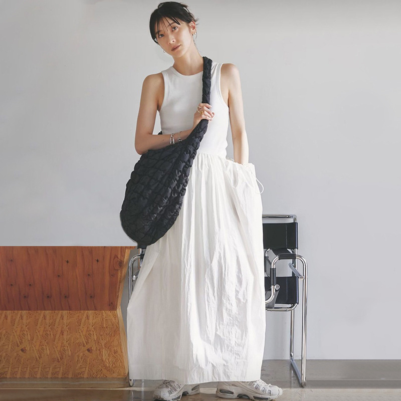 New Japanese Style Sleeveless Side Slip Pocket High Waist Slim-fit Stitching Slim Look Long Dress CLANE Matsumoto Huinai Dress New Japanese Style Sleeveless Side Slip Pocket High Waist Slim-fit Stitching Slim Look Long Dress CLANE Matsumoto Huinai Dress