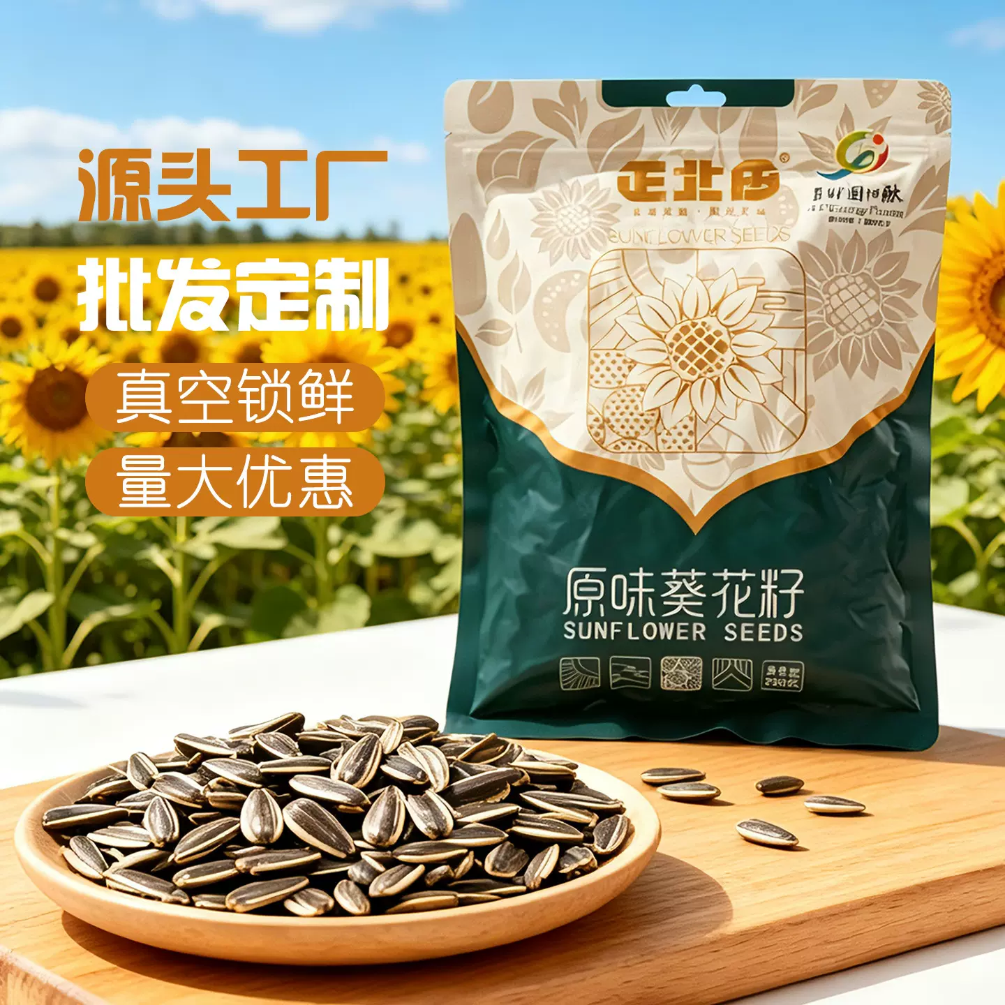 原味瓜子288g草原葵花籽真空锁鲜结婚小袋大袋散装大颗粒批发