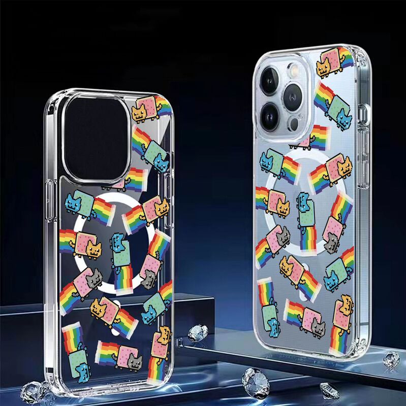 Rainbow Dog Head Magnetic Suction Suitable for Apple Iphone15/16/17Promax Transparent All-Inclusive 16 Mobile Phone Case Protection Rainbow Dog Head Magnetic Suction Suitable for Apple Iphone15/16/17Promax Transparent All-Inclusive 16 Mobile Phone Case Protection