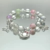 S294-Colored Jade Broken KT Cat Fishtail Bracelet #SZ1187