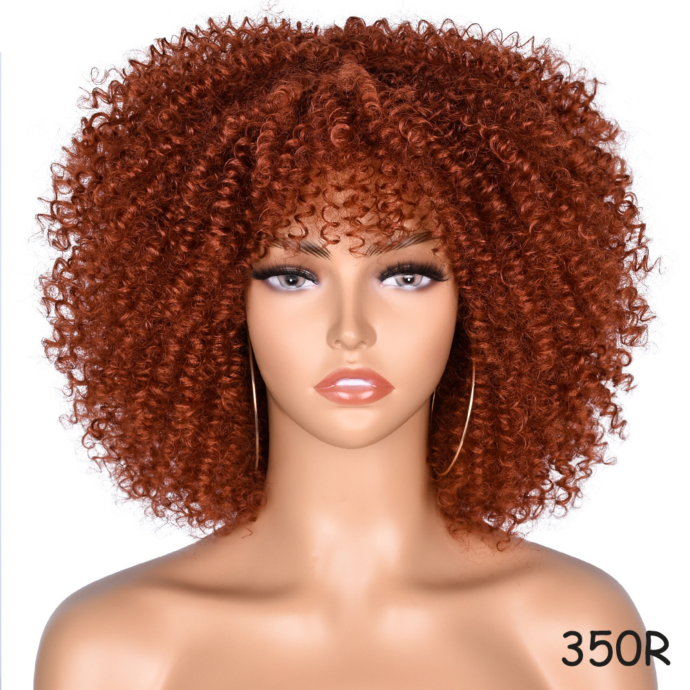 Parrucca sintetica afro corta per donna stile africano_voghion.com