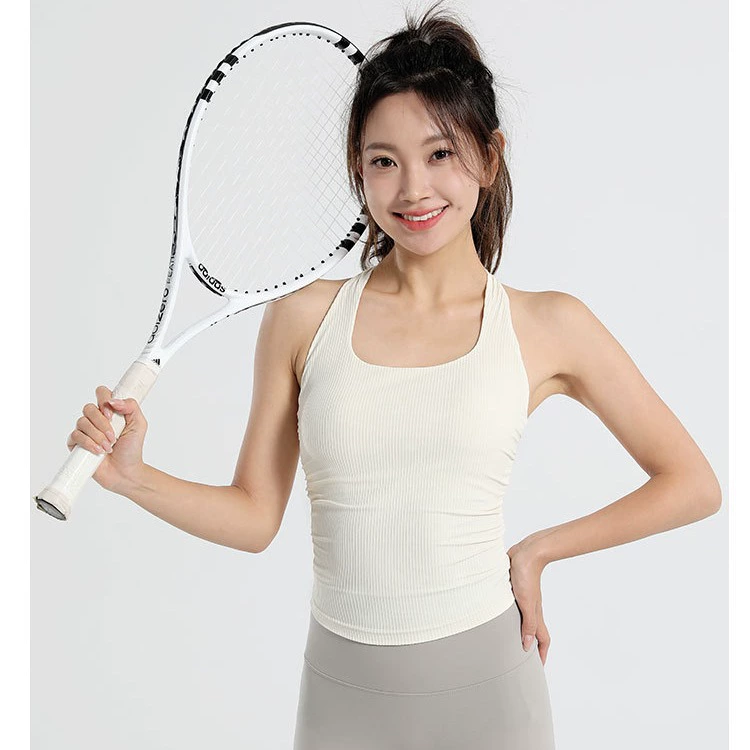 Yoga clothing, elastic top with cups, travel sports vest, for running