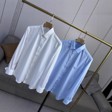 H家一线撤柜剪标尾货~男士春秋纯色百搭商务通勤休闲衬衫长袖衬衣