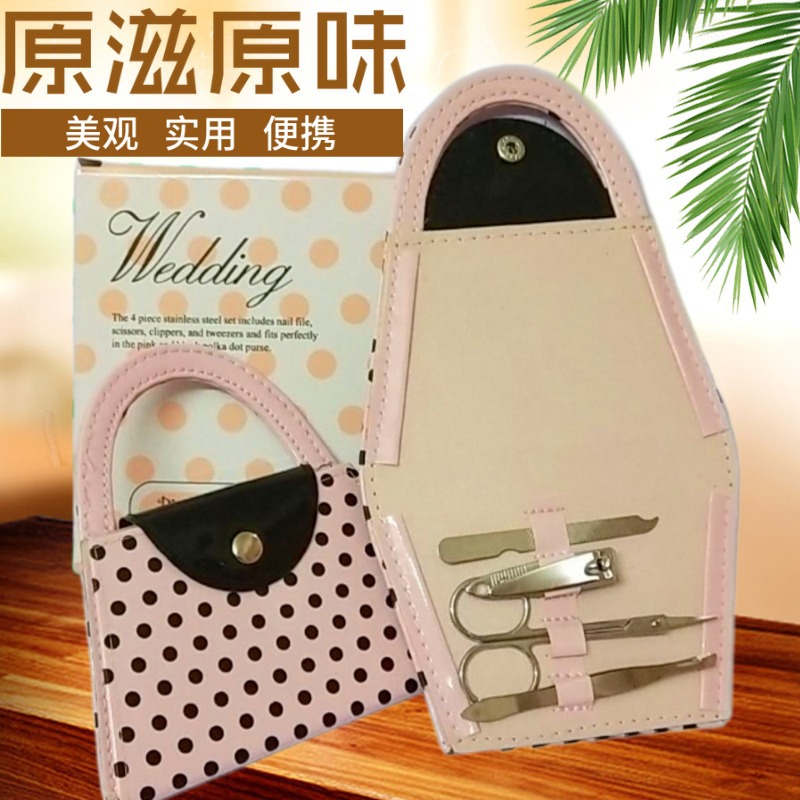 厂家直销指甲钳4件套 指甲刀眉夹耳勺指甲剪 便携美甲工具套装批