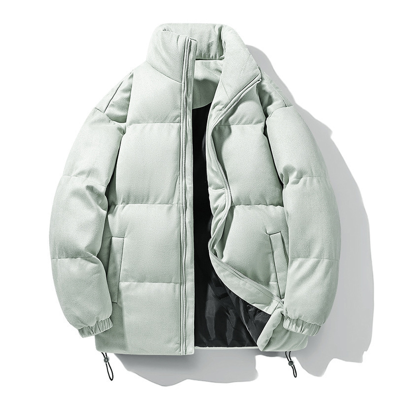 Men's Stand Collar Casual Puffer Jacket – Japanese Streetwear-Inspired Polyester Winter Coat (S-3XL, Lightweight Warmth, Minimalist Design)_voghion.com