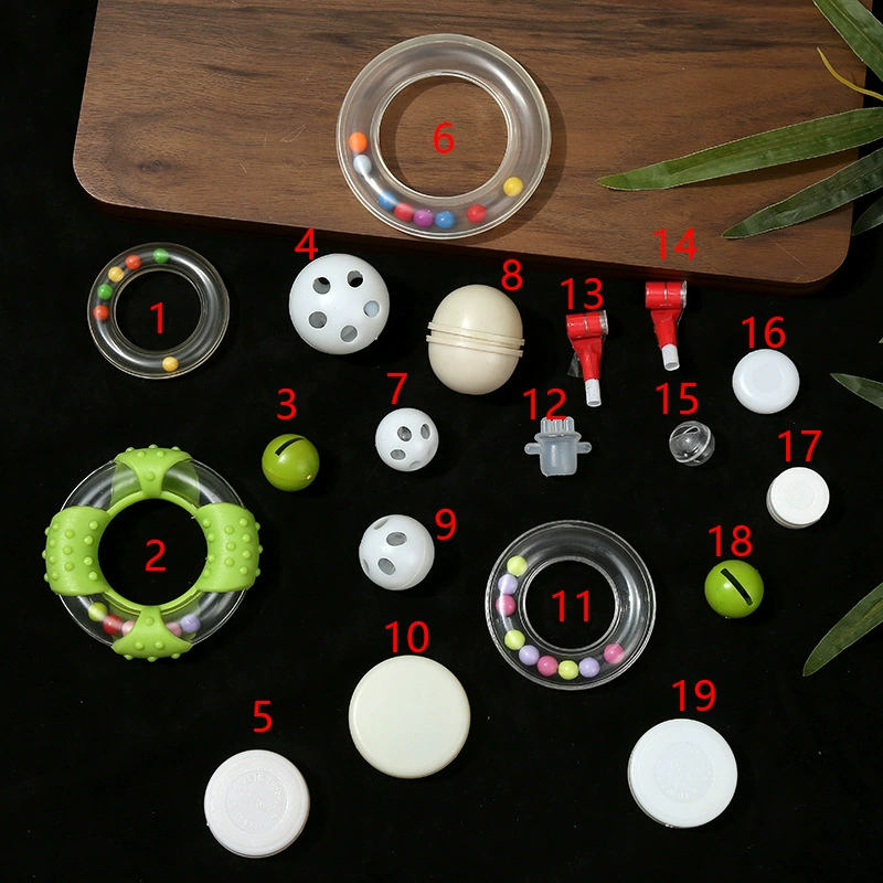 Прозрачный детский пластиковый кольцевой погремушка, успокаивающий колокольчик для малышей, DIY пластиковый ABS колокольчик, аксессуары для игрушек