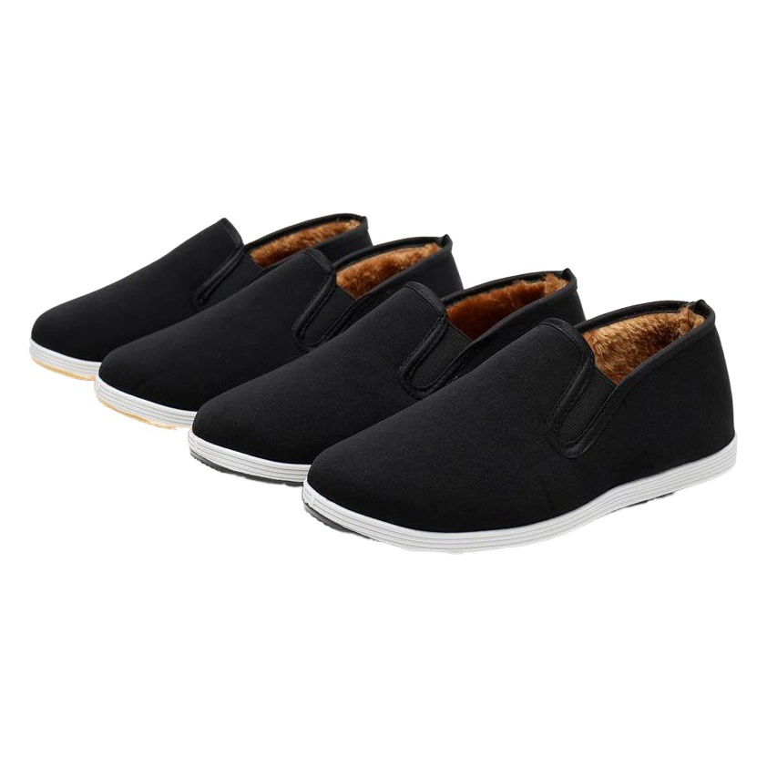 Тканевая обувь Old Beijing, Мужская Нескользящая хлопчатобумажная обувь на флисовой подкладке для среднего и пожилого возраста, нескользящая хлопчатобумажная обувь с мягкой подошвой, зимнее фазовое полотенце для охраны труда, военная одинарная хлопчатобумажная обувь оптом