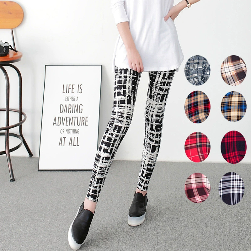 Женские спортивные леггинсы для йоги на весну, лето и осень, укороченные брюки в тонкую полоску в клетку с эластичностью.